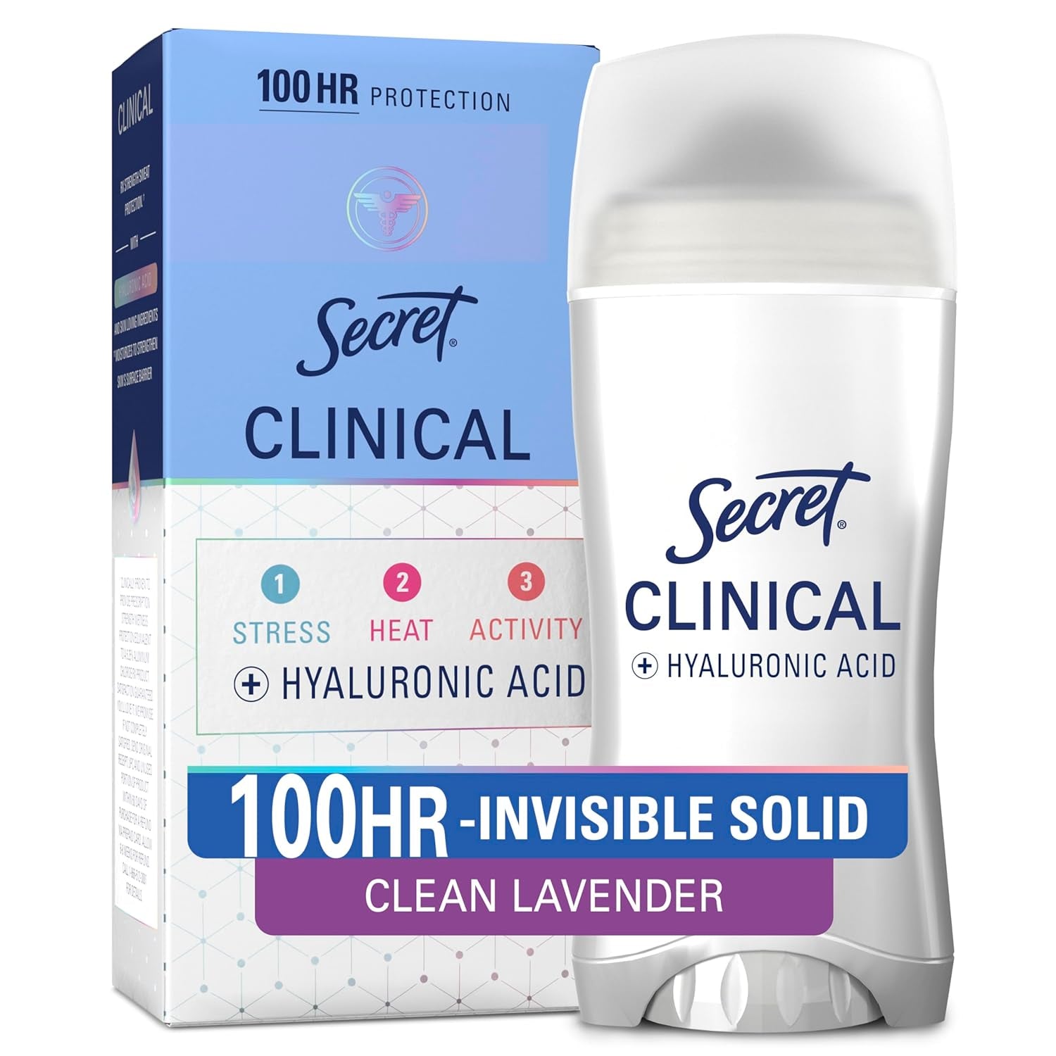Clinical Strength Antiperspirant and Deodorant for Women, 3X Stress Sweat Protection, PH Balancing Minerals, Invisible Solid, Clean Lavender Scent, 2.6 Oz